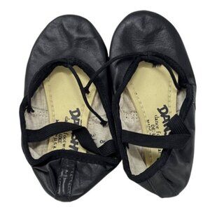 Danshuz Child Split Sole Leather Ballet Shoes Black Size 7M